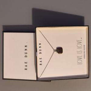 New Rae Dunn LOVE IS LOVE Necklace Sterling Silver Gift Box